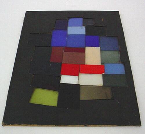 Color palette of glass pieces for American Airlines Terminal window, Kennedy International Airport